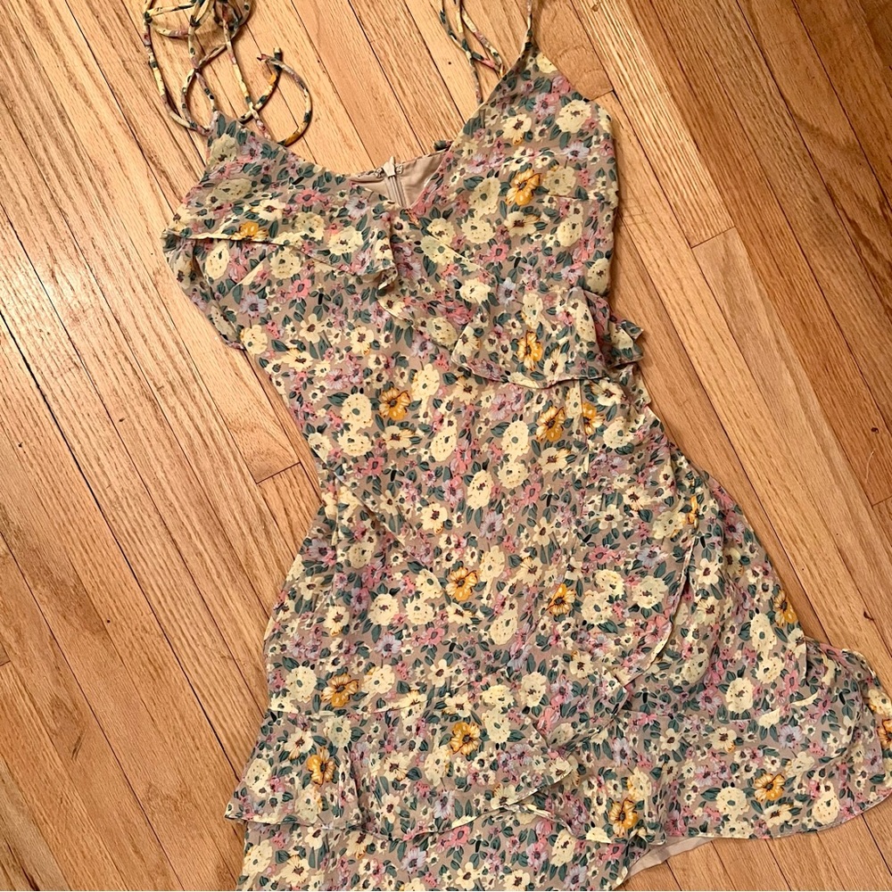 ASTR the label floral mini ruffle dress